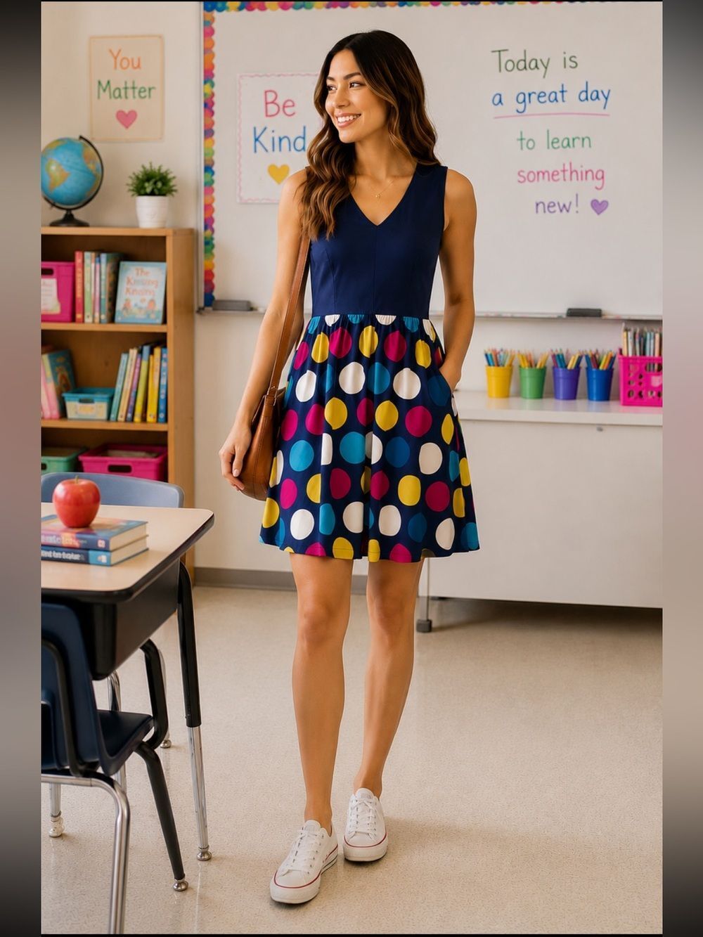 ModCloth Colorful Polka Dot Fit And Flare Dress